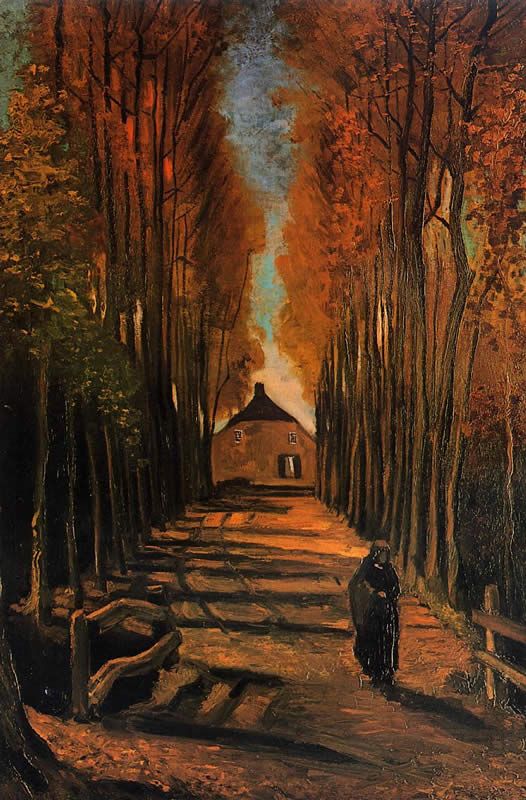 Vincent van Gogh Avenue of Poplars in Autumn